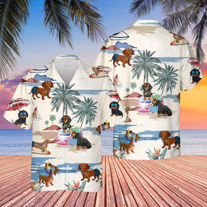 Dachshund Summer Beach Hawaiian Shirt