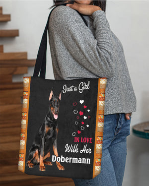 Dobermann In Love-Cloth Tote Bag