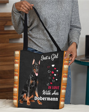 Dobermann In Love-Cloth Tote Bag