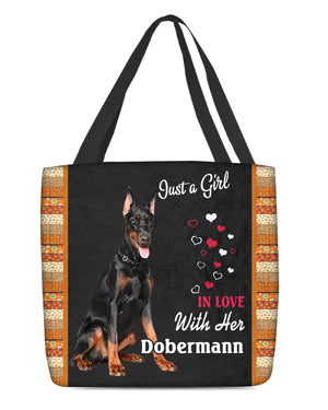 Dobermann In Love-Cloth Tote Bag