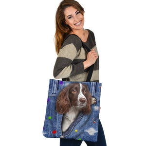 ENGLISH SPRINGER SPANIEL-The Rainbow-Cloth Tote Bag