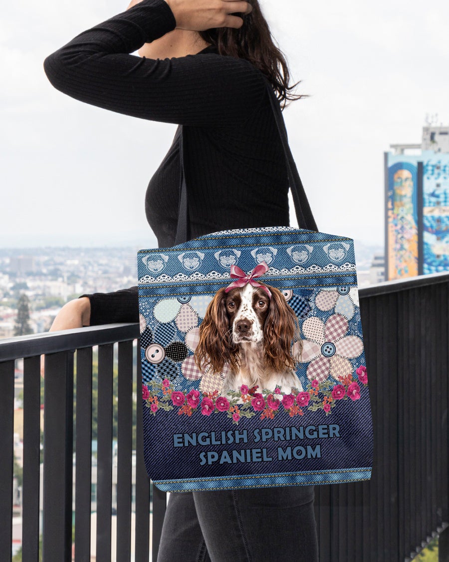 ENGLISH SPRINGER SPANIEL (2)-Flower Jean Gift for you-Cloth Tote Bag