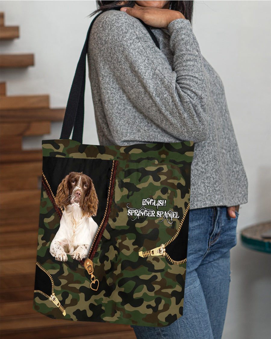 English-Springer-Spaniel Camo Cloth Tote Bag