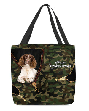 English-Springer-Spaniel Camo Cloth Tote Bag