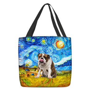 English Bulldog-Oil Painting-Cloth Tote Bag