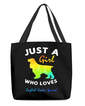 English Cocker Spaniel-Just A Girl-Cloth Tote Bag