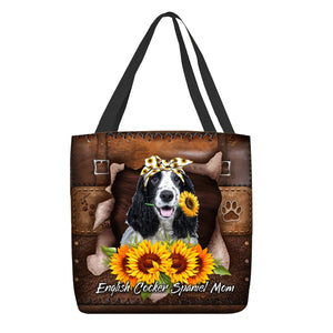 English Cocker Spaniel-Sunflower&Dog Mom Cloth Tote Bag