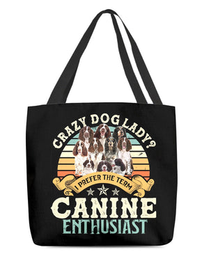 English Springer Spaniel-Crazy Dog Lady Cloth Tote Bag