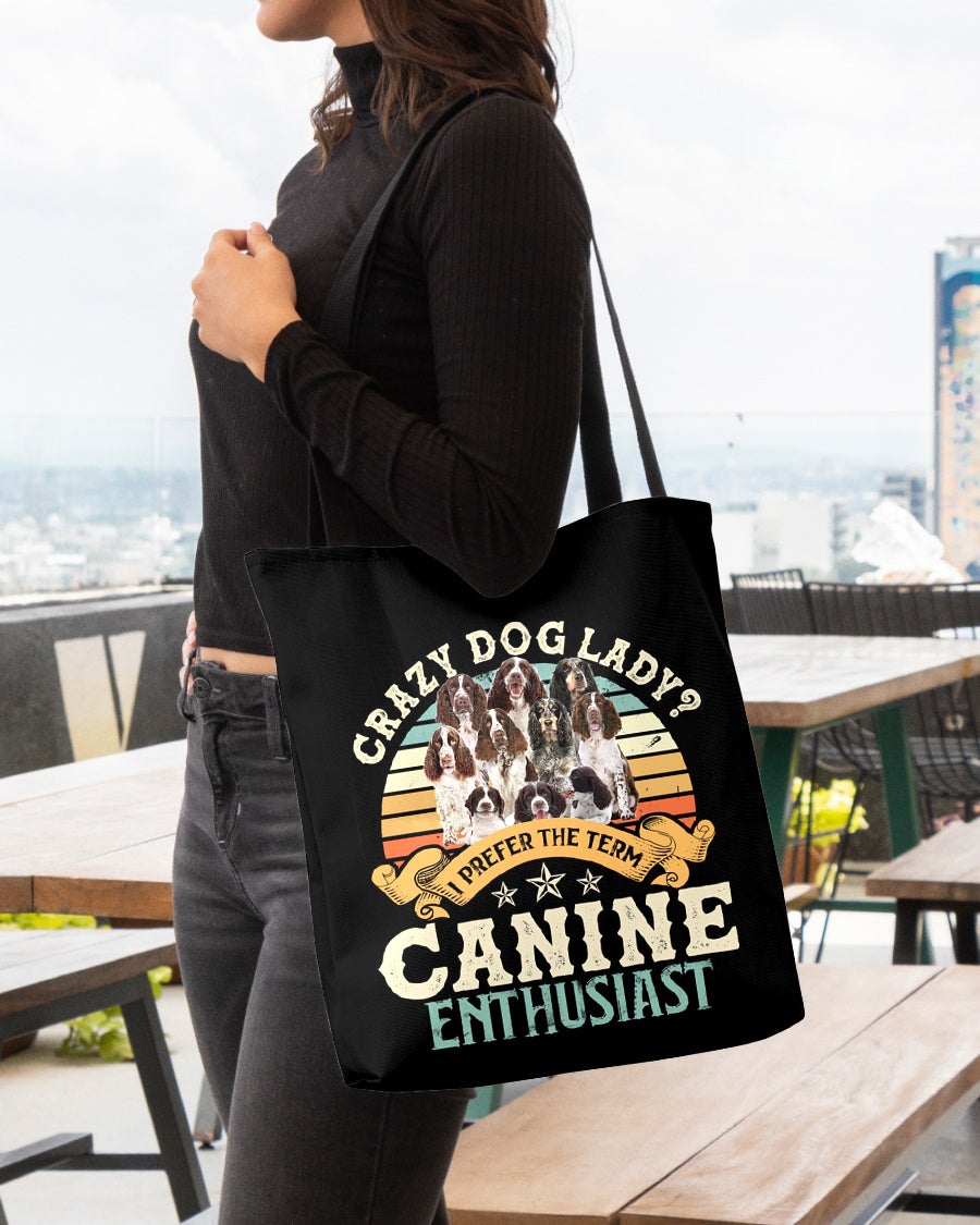 English Springer Spaniel-Crazy Dog Lady Cloth Tote Bag