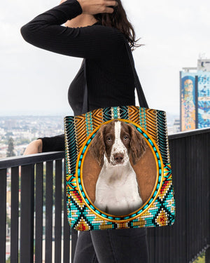 English Springer Spaniel-Ethnic Style Cloth Tote Bag