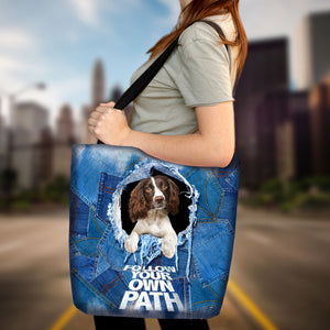 English Springer Spaniel -Follow Your Own Path-Cloth Tote Bag