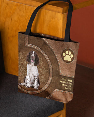 English Springer Spaniel-Lady&Dog Cloth Tote Bag