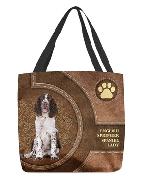 English Springer Spaniel-Lady&Dog Cloth Tote Bag