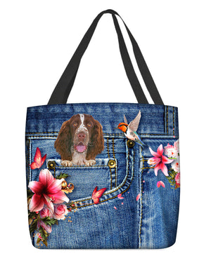 English Springer Spaniel-Lily Cloth Tote Bag