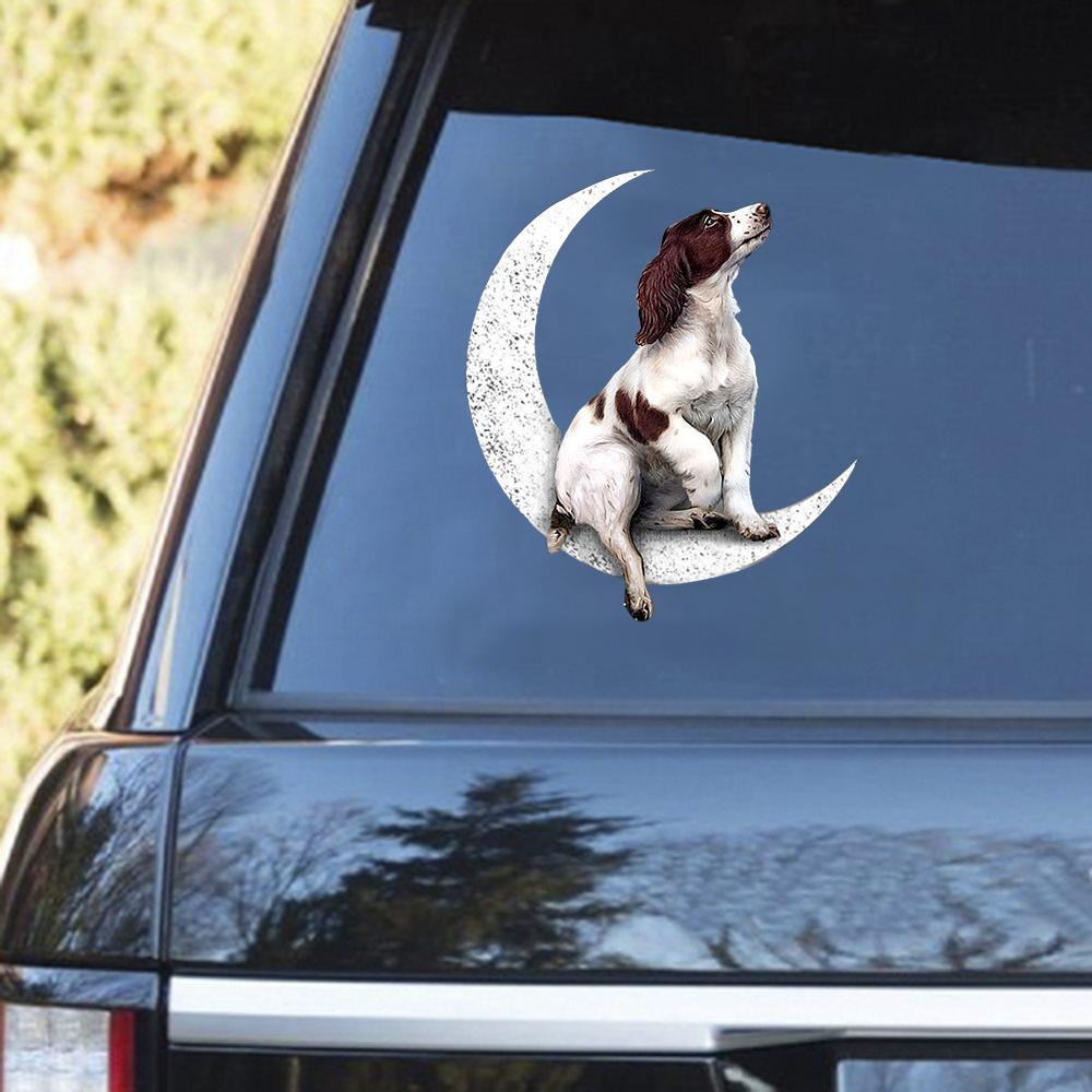 English Springer Spaniel-Sit On The Moon Decal