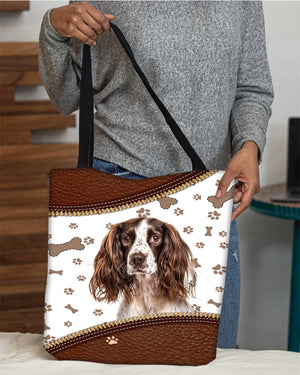 English Springer Spaniel 2-Zipper Texture-Cloth Tote Bag