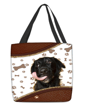 Flat Coated Retriever-Zipper Texture-Cloth Tote Bag