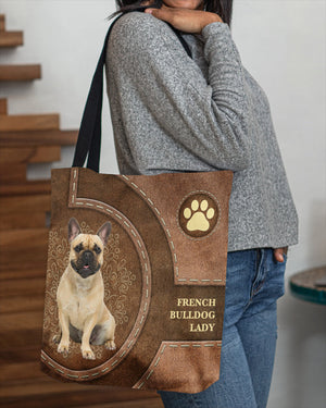 French Bulldog-Lady&Dog Cloth Tote Bag