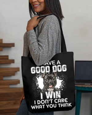 French Bulldog 2-I Win Cloth Tote Bag