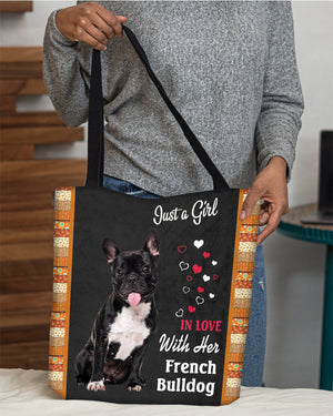 French Bulldog 2 In Love-Cloth Tote Bag