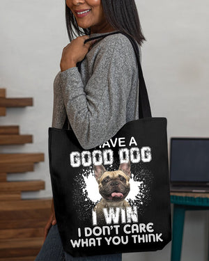 French Bulldog 3-I Win Cloth Tote Bag