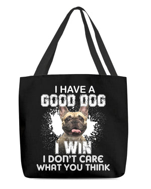 French Bulldog 3-I Win Cloth Tote Bag