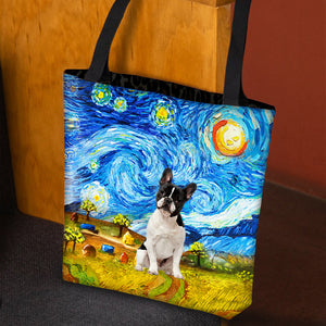 French Bulldog 3-Oil Painting-Cloth Tote Bag