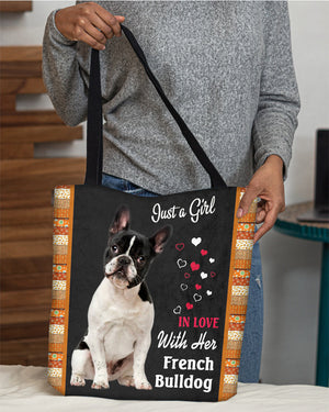 French Bulldog 3 In Love-Cloth Tote Bag