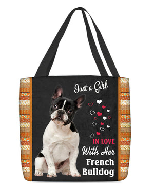 French Bulldog 3 In Love-Cloth Tote Bag