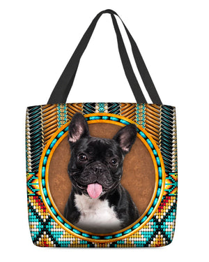 French Bulldog 4-Ethnic Style Cloth Tote Bag