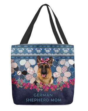 GERMAN SHEPHERD 4-Flower Jean Gift for you-Cloth Tote Bag