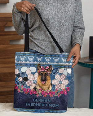 GERMAN SHEPHERD 4-Flower Jean Gift for you-Cloth Tote Bag