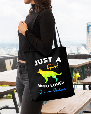 German Shepherd-Just A Girl-Cloth Tote Bag