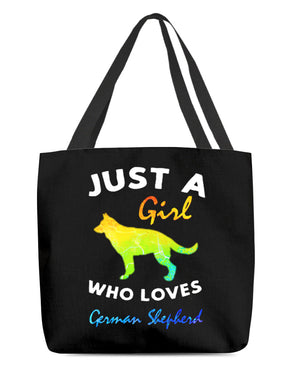 German Shepherd-Just A Girl-Cloth Tote Bag