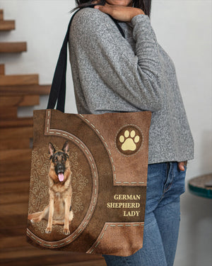 German Shepherd 2-Lady&Dog Cloth Tote Bag