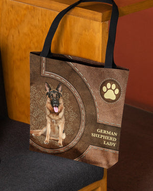 German Shepherd 2-Lady&Dog Cloth Tote Bag