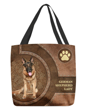 German Shepherd 2-Lady&Dog Cloth Tote Bag