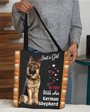 German Shepherd 2 In Love-Cloth Tote Bag