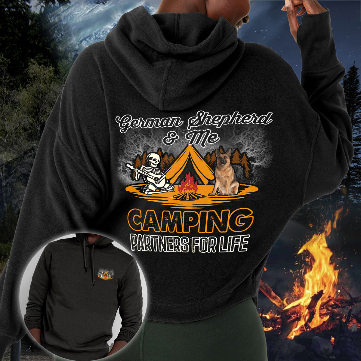 German Shepherd Camping Partners-Hoodie