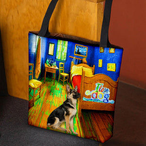 German Shepherd (2) in the bedroom-Cloth Tote Bag