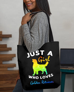 Golden Retriever-Just A Girl-Cloth Tote Bag