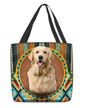 Golden Retriever 1-Ethnic Style Cloth Tote Bag