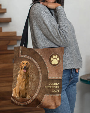 Golden Retriever 2-Lady&Dog Cloth Tote Bag