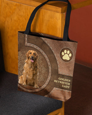 Golden Retriever 2-Lady&Dog Cloth Tote Bag