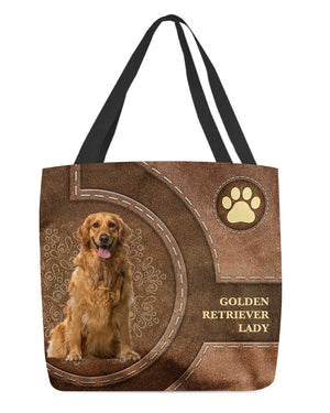 Golden Retriever 2-Lady&Dog Cloth Tote Bag