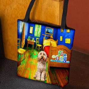 Goldendoodle in the bedroom-Cloth Tote Bag