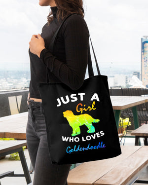 Goldendoodle-Just A Girl-Cloth Tote Bag