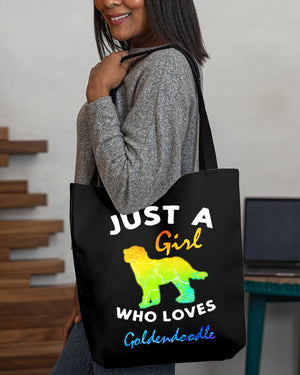 Goldendoodle-Just A Girl-Cloth Tote Bag