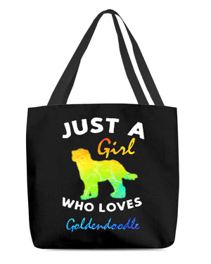 Goldendoodle-Just A Girl-Cloth Tote Bag