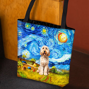 Goldendoodle-Oil Painting-Cloth Tote Bag